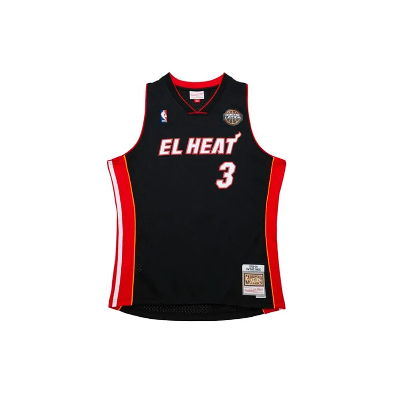 Regata Mitchell & Ness NBA Swingman Jersey El Heat Miami Heat Dwyane Wade 2008-09 Preta - 3XL