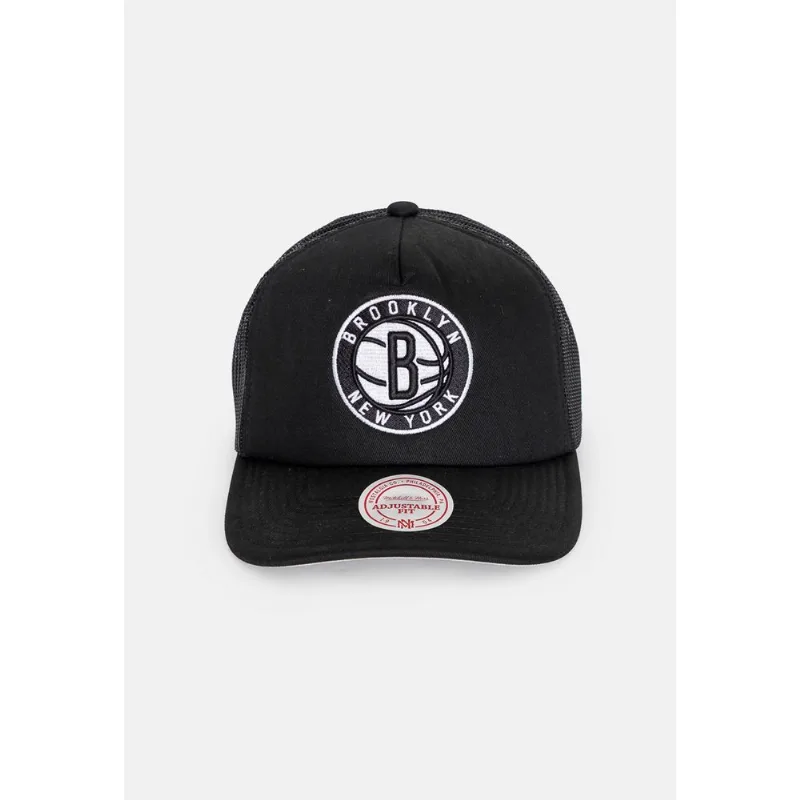 Boné Mitchell & Ness NBA Evergreen Trucker Brooklyn Nets Preto - ÚNICO
