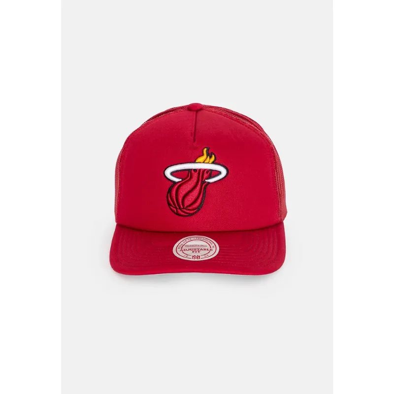 Boné Mitchell & Ness NBA Evergreen Trucker Miami Heat Vermelho - ÚNICO