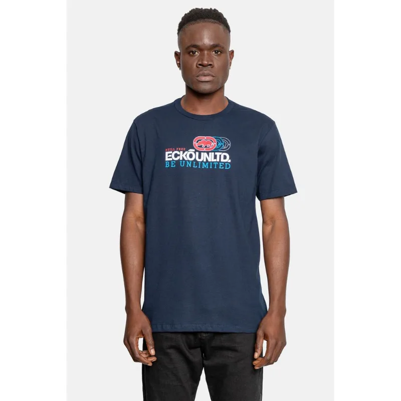 Camiseta Ecko Estampada Azul Marinho - M