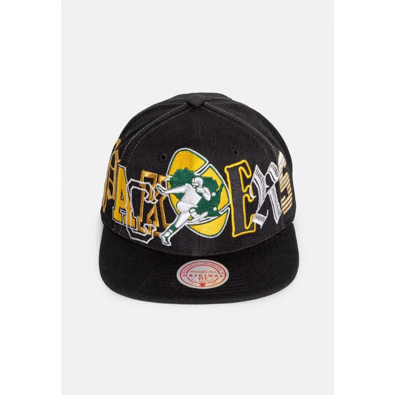 Boné Mitchell & Ness NFL Hype Type Snapback Green Bay Packers Preta Boné Mitchell & Ness NFL Hype Type Snapback Packers Preta - ÚNICO