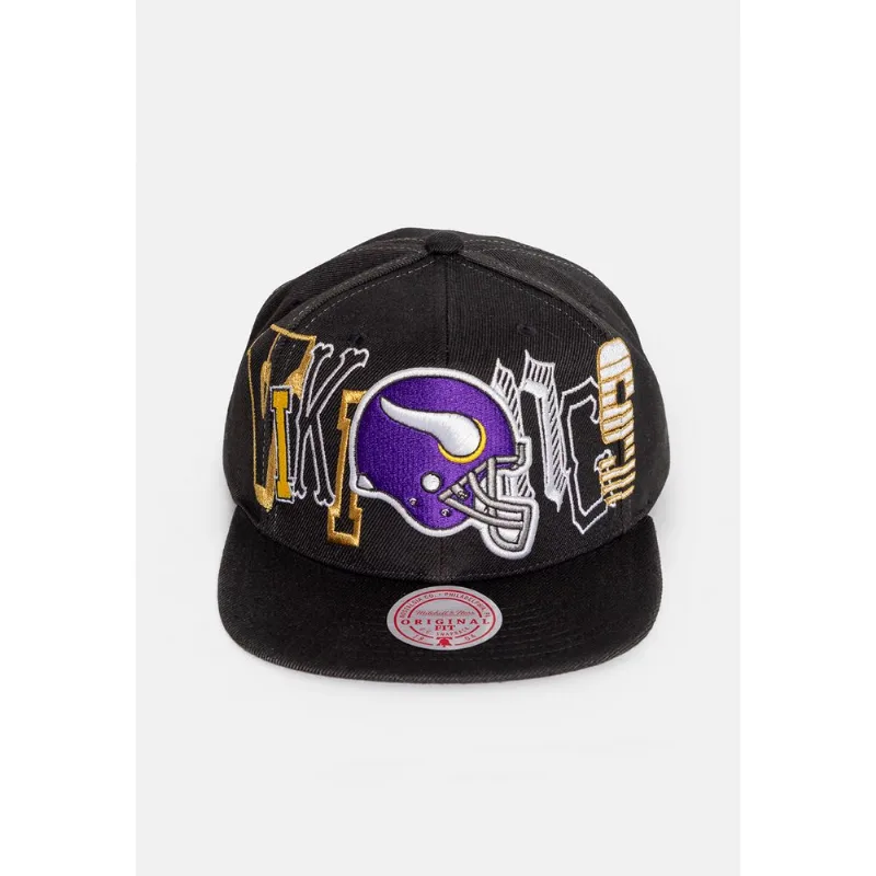 Boné Mitchell & Ness NFL Hype Type Snapback Minnesota Vikings Preta Boné Mitchell & Ness NFL Hype Type Snapback Vikings Preta - ÚNICO