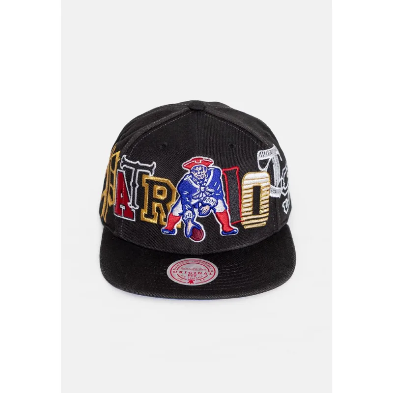 Boné Mitchell & Ness NFL Hype Type Snapback New England Patriots Preta Boné Mitchell & Ness NFL Hype Type Snapback Patriots Preta - ÚNICO