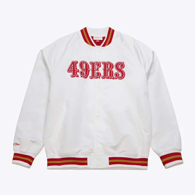 Jaqueta Mitchell & Ness NFL Lightweight Satin Jacket Vintage Logo San Francisco 49Ers Branca - M