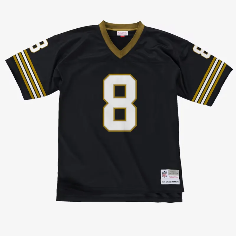 Camisa Mitchell & Ness NFL Legacy Jersey New Orleans Saints 1979 Archie Manning Preta - 5XL