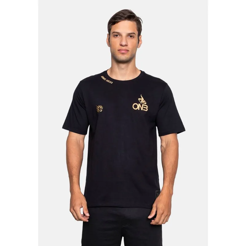 Camiseta Onbongo Básica Bordada Preta - M