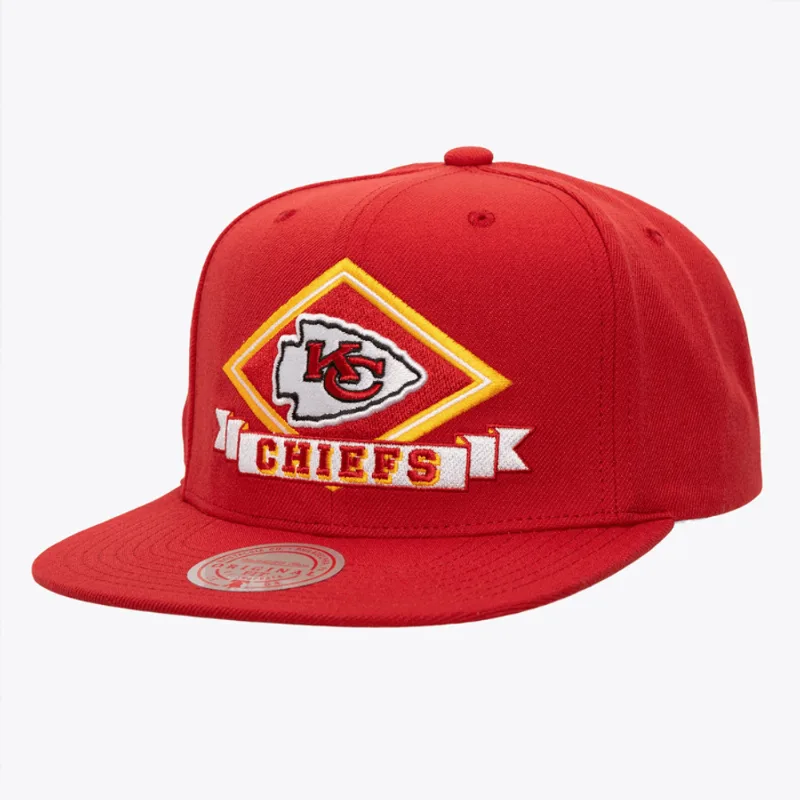 Boné Mitchell & Ness NFL Diamonds Up Snapback Kansas City Chiefs Vermelha Boné Mitchell & Ness NFL Diamonds Up Snapback Chiefs Vermelha - ÚNICO