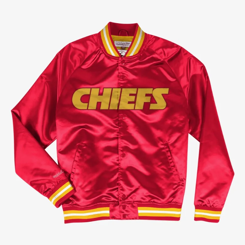 Jaqueta Mitchell & Ness NFL Lightweight Satin Jacket Vintage Logo Kansas City Chiefs Vermelha Jaqueta Mitchell & Ness NFL Lightweight Satin Jacket Vintage Logo Chiefs Vermelha - 4XL