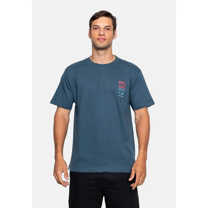 Camiseta HD Estampada Leaf Frame Azul - M