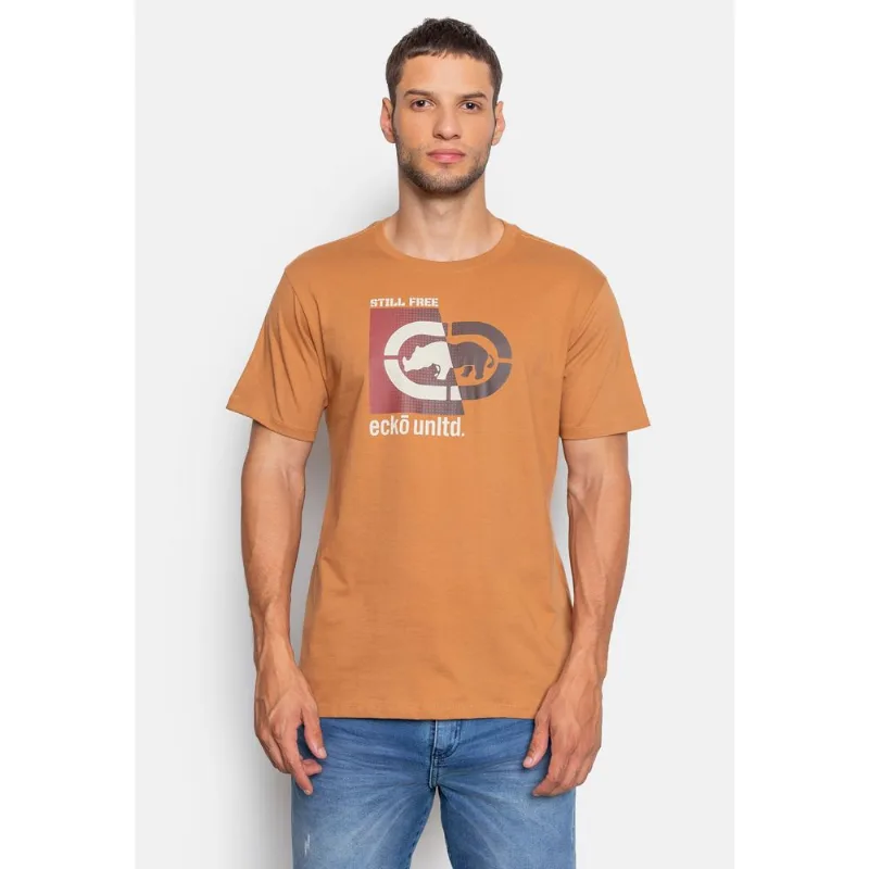 Camiseta Ecko Estampada Chat Marrom - G