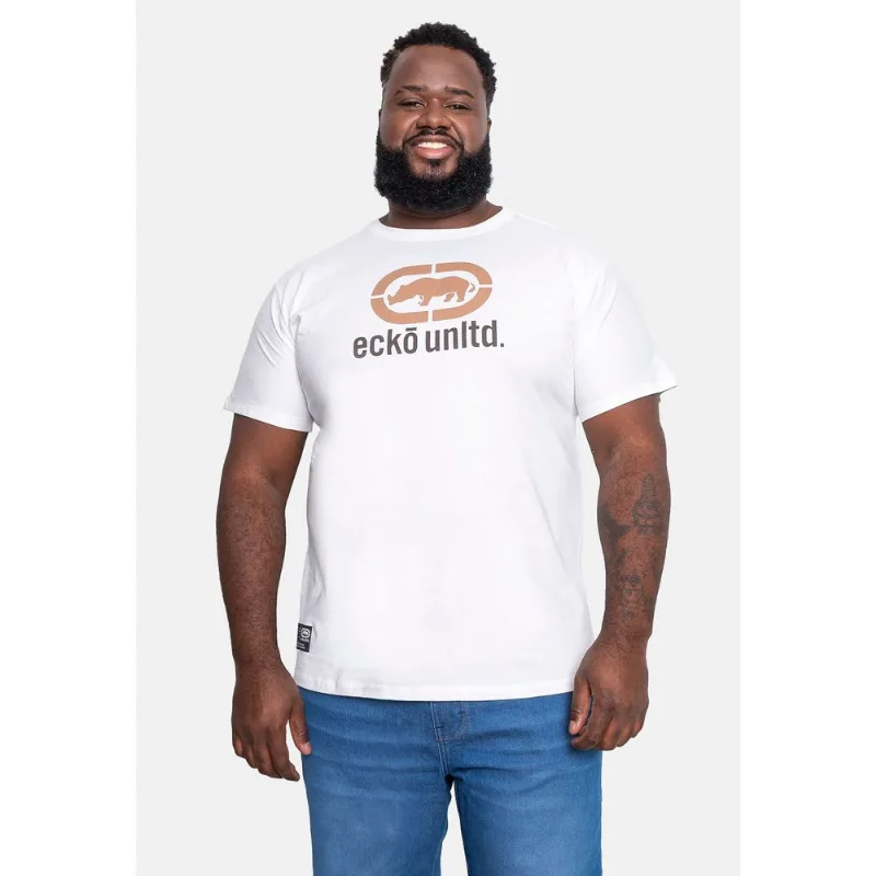 Camiseta Ecko Estampada Básica Plus Size Off White - Plus P
