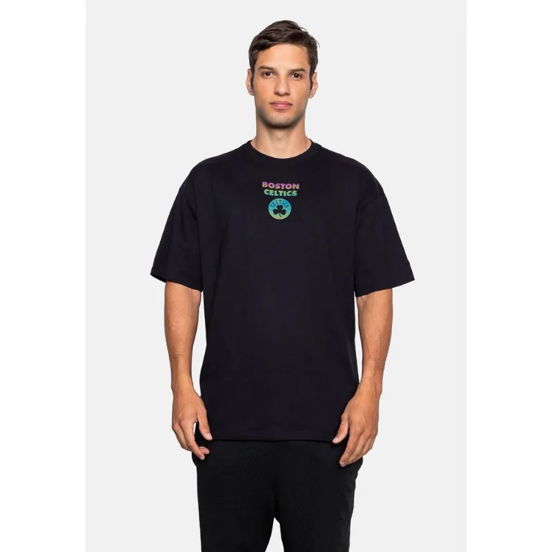 Camiseta NBA Overdized Hologram Boston Celtics Preta - P