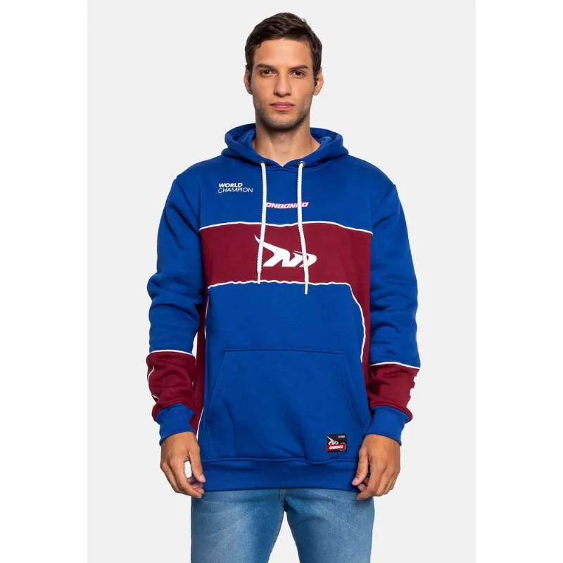 Moletom Onbongo Recortado Canguru Fechado Azul - GG
