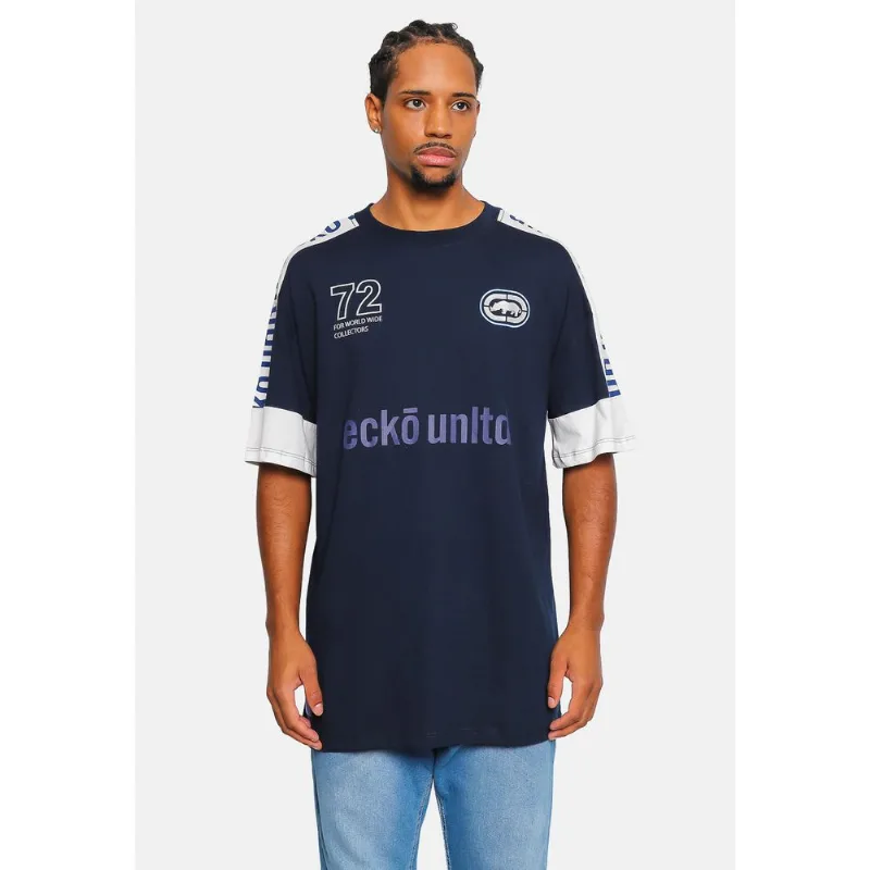 Camiseta Ecko Oversize Especial Recortada Azul Marinho - G