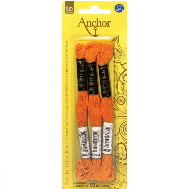 Linha Bordar Anchor Mouline 00304 (7909094207278)