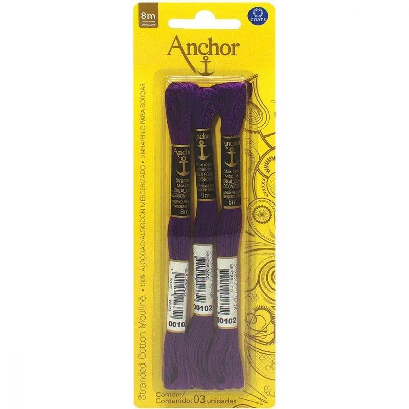 Linha Bordar Anchor Mouline 00102 (7909094212449)