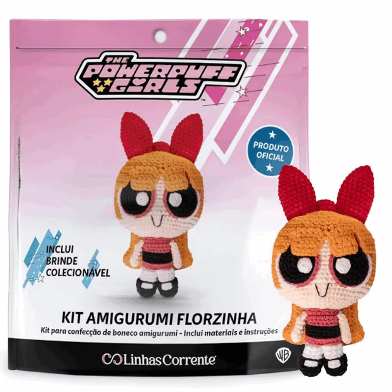 KIT AMIGURUMI MENINAS SUPERPODEROSAS MS0FL FLORZINHA ÚNICA