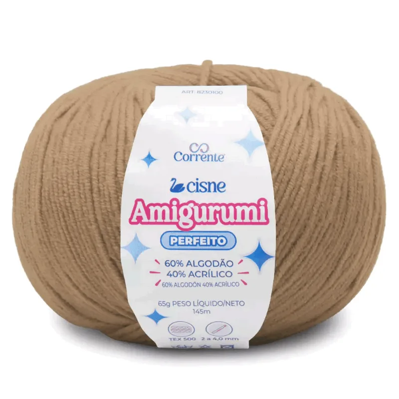 LINHA CISNE AMIGURUMI PERFEITO 8230 03004 AMENDOA AMENDOA 03004