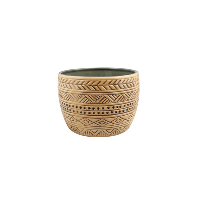 Cachepot indiano em cerâmica Monte Real 12x17cm
