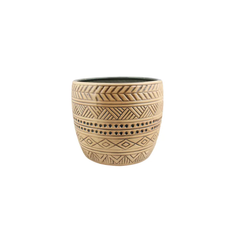 Cachepot indiano em cerâmica Monte Real 16x18cm