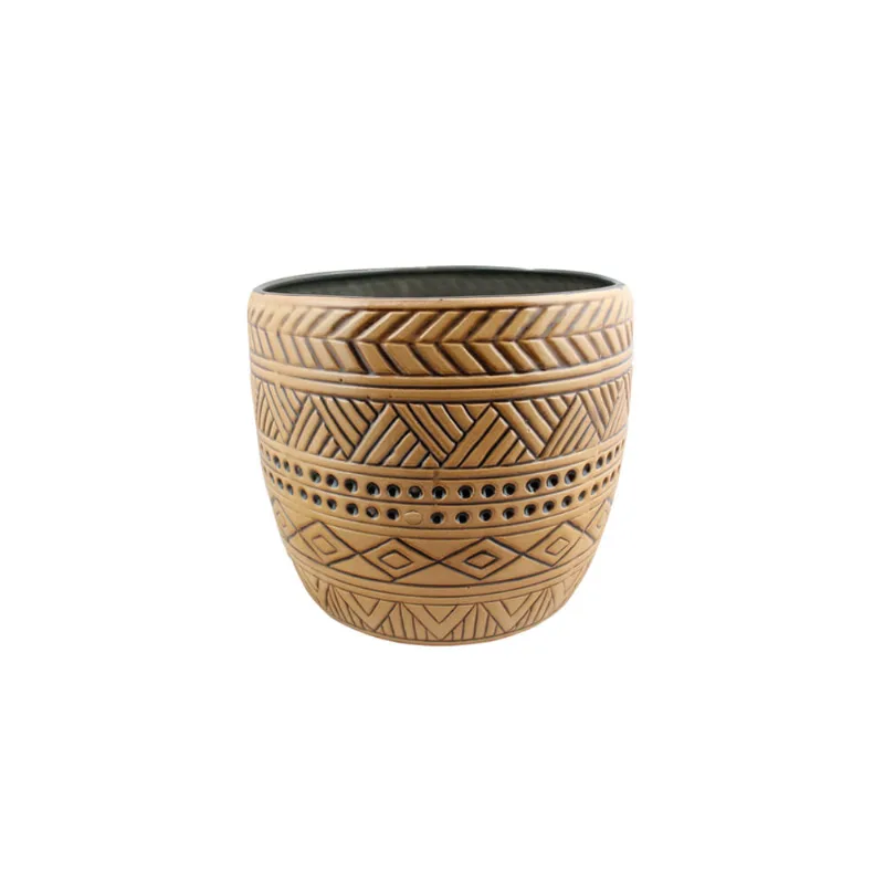 Cachepot indiano em cerâmica Monte Real 20x23cm