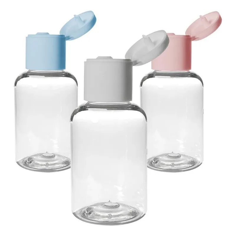 Kit 100 Frascos Plástico Pet 30ml Com Tampa Flip Top