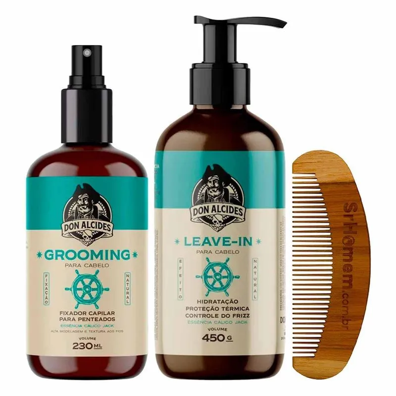 Grooming Leave-in Cabelo Calico Jack Pente Curvo Don Alcides