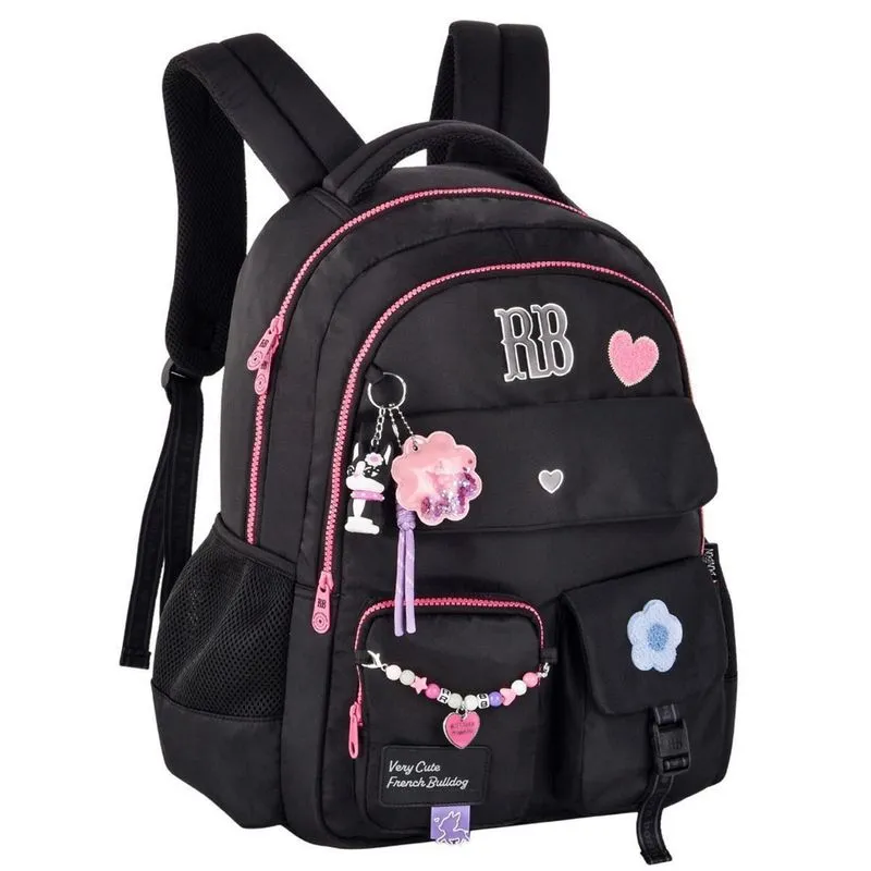 Mochila De Costas Juvenil Rebecca Bonbon Meninas - Preto
