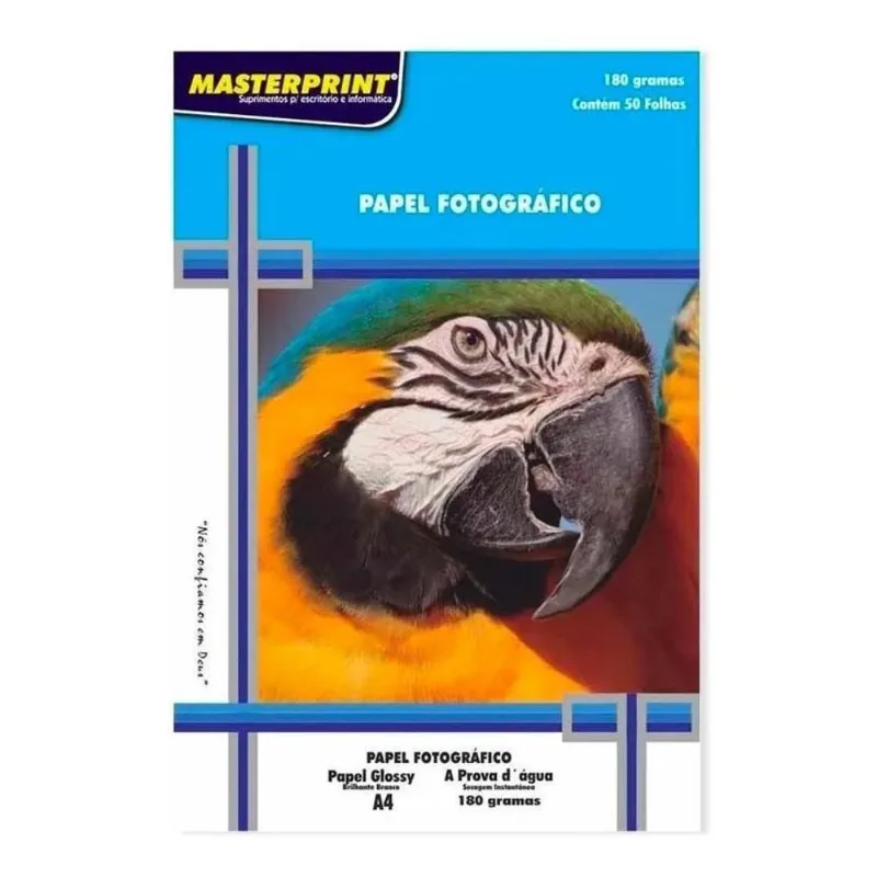 Papel Fotográfico Foto 180g Masterprint A4 Glossy 100 Folhas