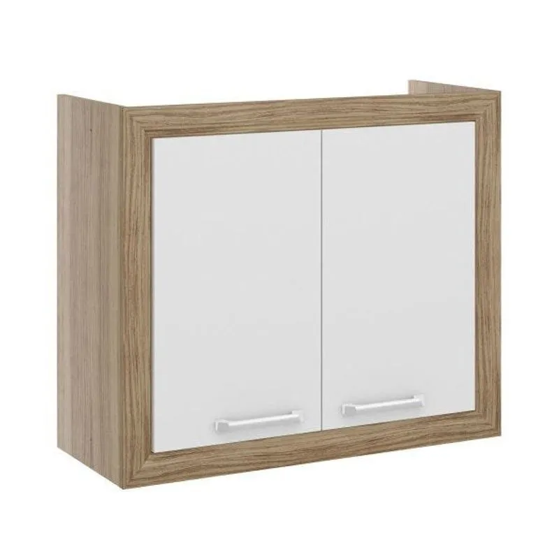 Armário Aéreo 80cm Toscana Multimóveis Argila/Branco
