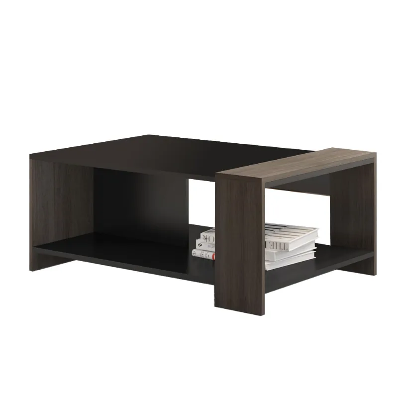Mesa De Centro Negro Mate/roble Smoked