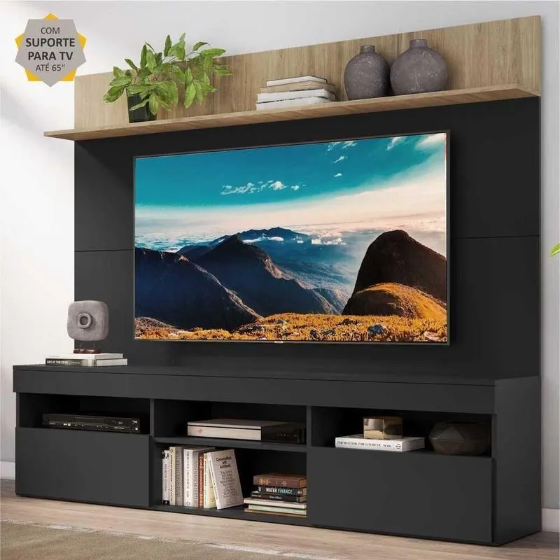Rack com Painel TV 65'' Madri Multimóveis Suporte Prateleira