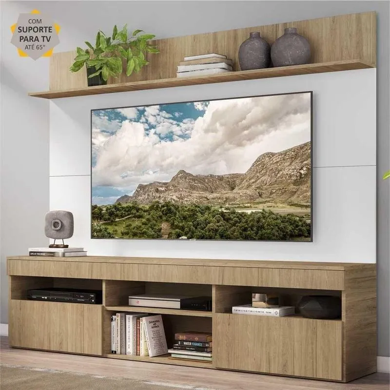 Rack com Painel TV 65'' Madri Multimóveis Suporte Prateleira