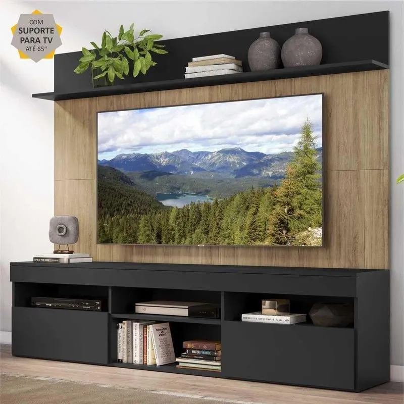 Rack Painel TV 65'' Madri Multimóveis Suporte e Prateleira