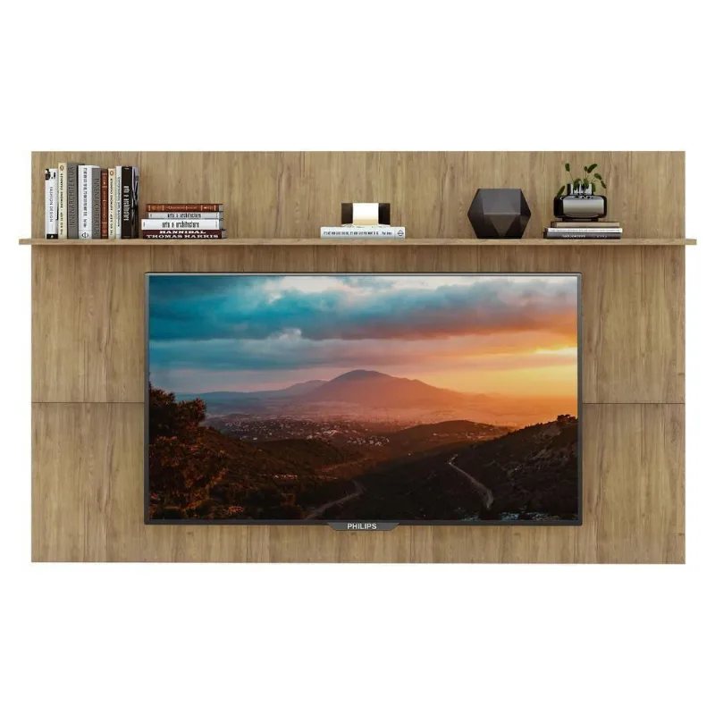Painel C/ Suporte Tv 65 e Prateleira Rustic - Multimóveis