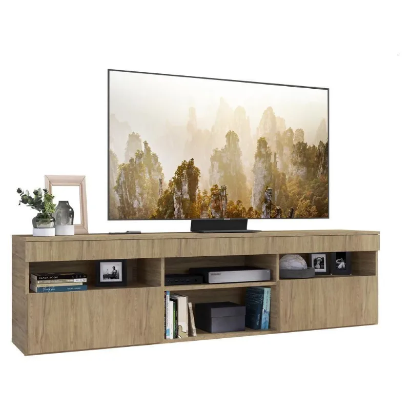 Rack Tv 65 Suspenso Com 2 Portas Paris Rustic - Multimóveis