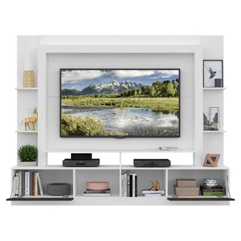 Estante Com Espelho Para Tv Até 65´´ Oslo Fg3390 Branca/tenerife