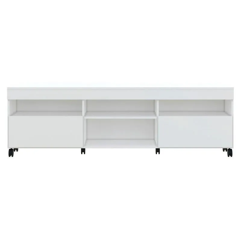 Rack Com Rodízios Para Tv Até 65´´ Com 2 Portas Branco