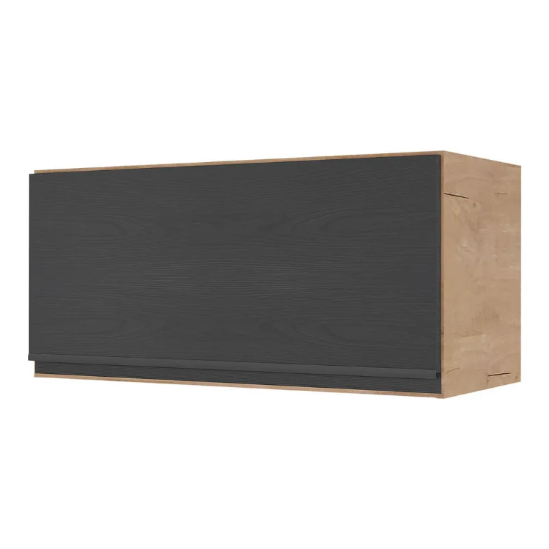 Armário de Cozinha Aéreo 1 Porta Basculante 70cm Lisboa Multimóveis MP2125 Rustic/Preto