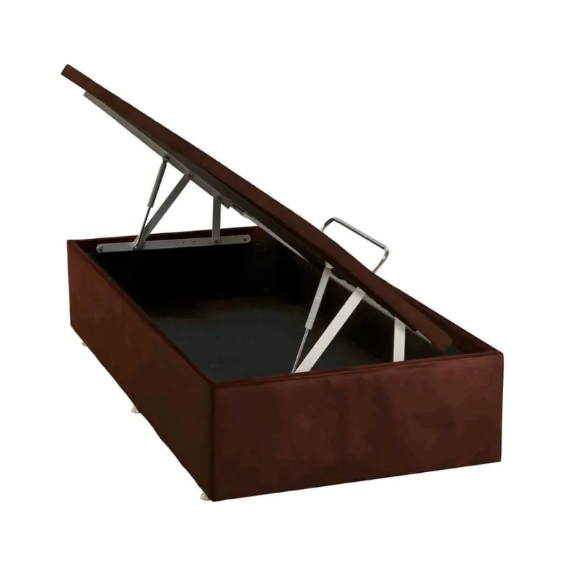Base Baú Physical Camurça Marrom Solteiro (88x188x39) - Ortobom - Multimóveis