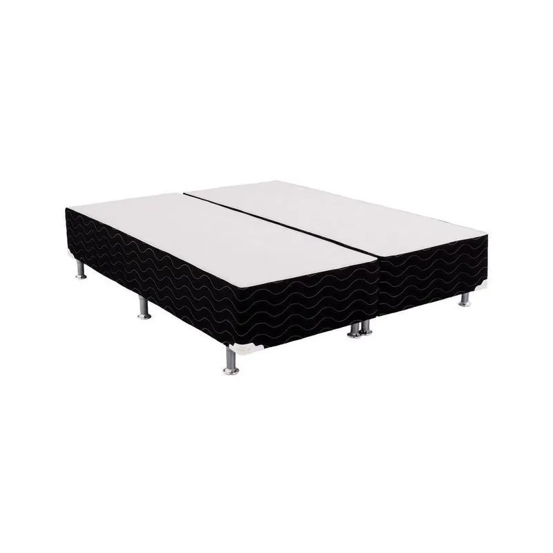Base Bipartido Light Preto King (193X203X31) - Ortobom