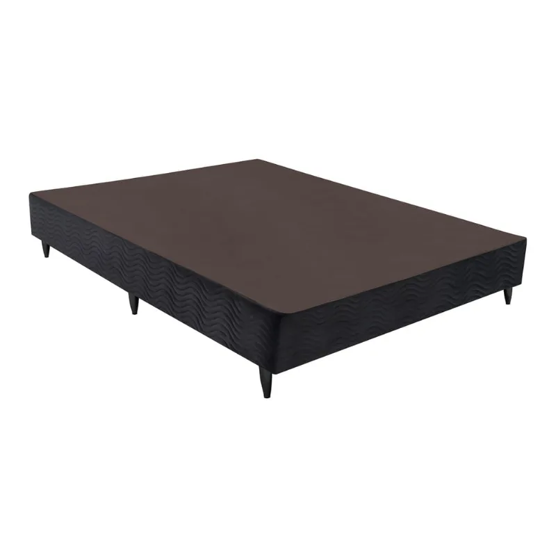 Base Sommier Camurça Preto Casal (138x188x23) - Revestida em Camurça - Ortobom - Multimóveis