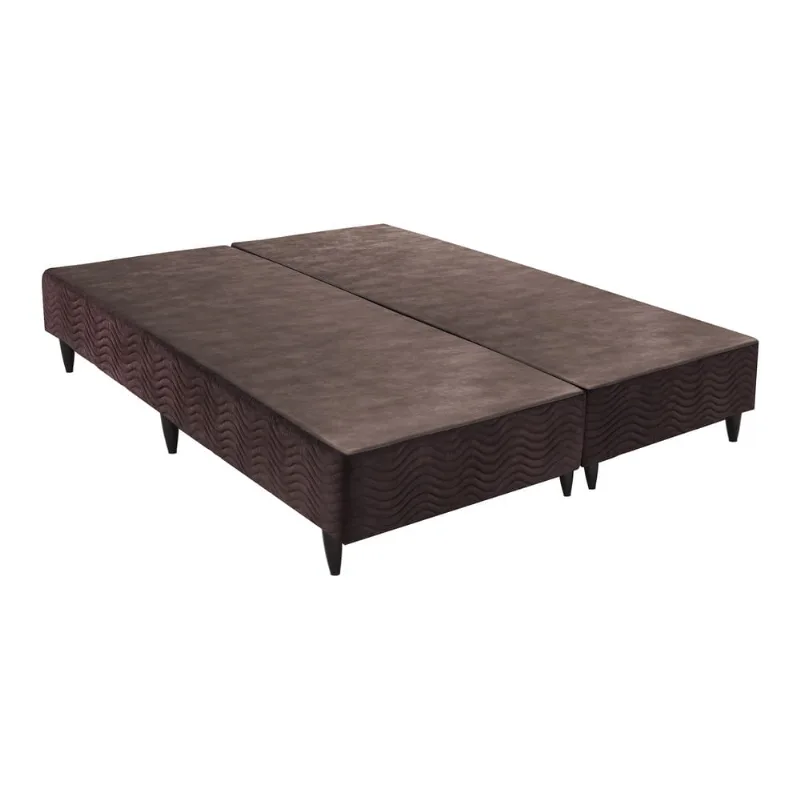 Base Sommier Camurça Marrom Queen (158x198x30) - Revestida em Camurça - Ortobom - Multimóveis