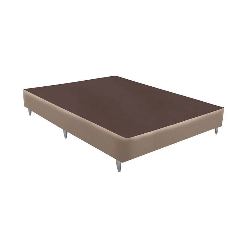 Base Sommier Linho Bege Casal (138x188x23) - Revestida em Linho - Ortobom - Multimóveis