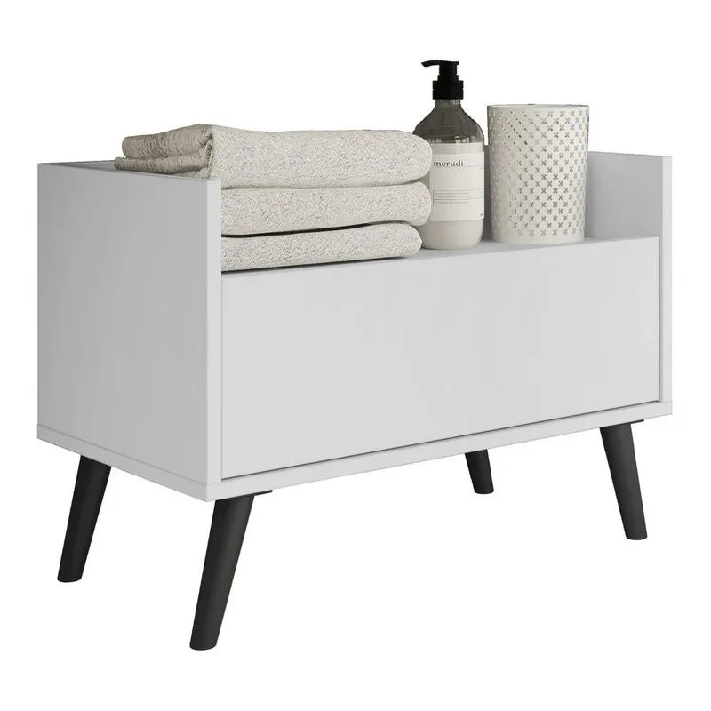 Gabinete Armário Banheiro 60cm Retrô Multimóveis V3624 Branco-preto