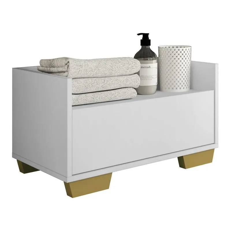 Gabinete Armário Banheiro 60cm Multimóveis V3625 Branco/Natural