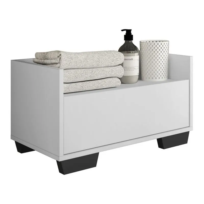 Gabinete Armário Banheiro 60cm Multimóveis V3625 Branco-preto