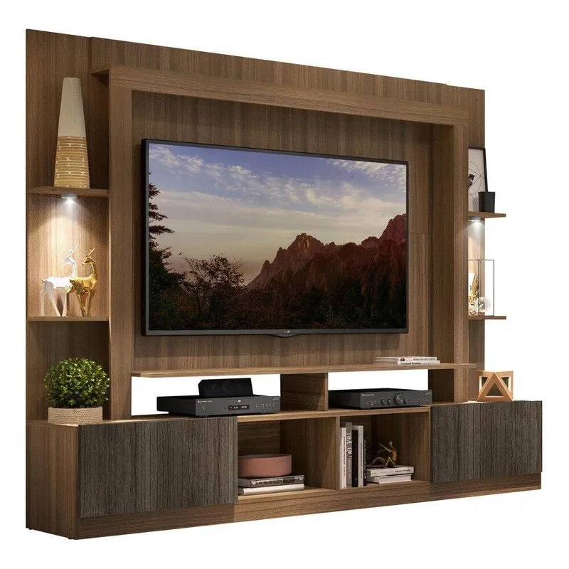 Estante TV 65" com Leds Berlim Multimóveis V3392 Madeirado/Tenerife