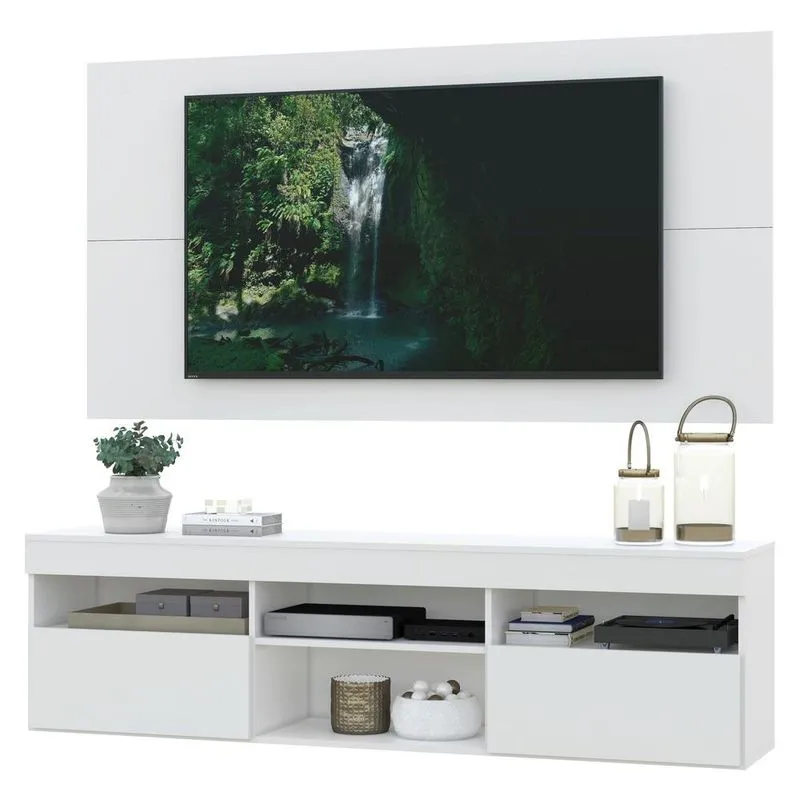 Rack com Painel TV 65" com 2 portas Londres Multimóveis V3334 Branco