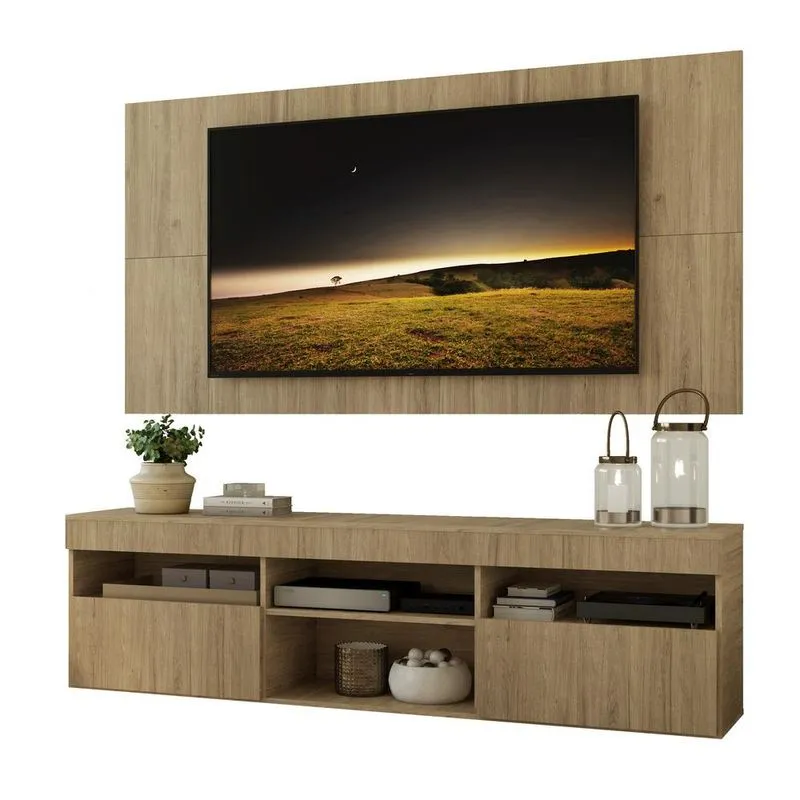 Rack com Painel TV 65" Suspenso Londres Multimóveis V3336 Rustic